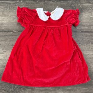 TBBC 18-24M Holly Day Velveteen Dress Richmond Red EUC